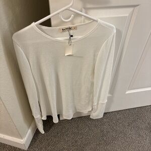 Three birds nest women’s long sleeve white top new with tags size small